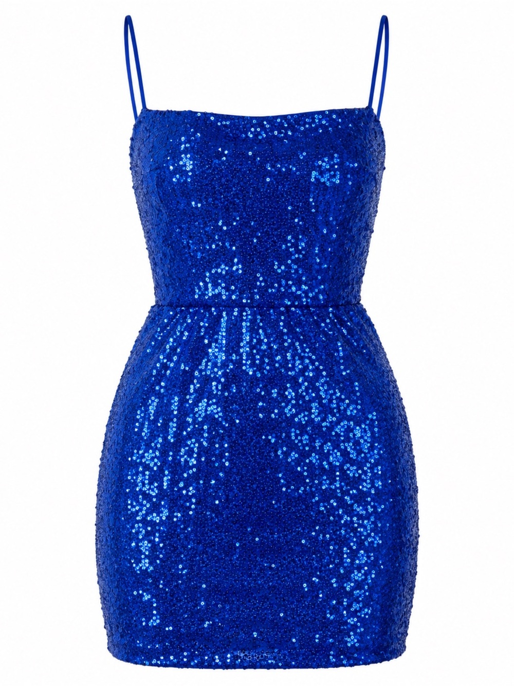 Lucy In The Sky Starstruck Size Small Iridescent Sequin Bodycon Mini Dress Blue